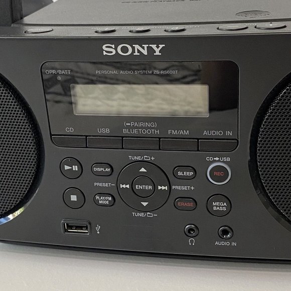 Sony ZS-RS60BT Bluetooth Boombox - Black Great Bass, Tested Works! - Picture 2 of 3
